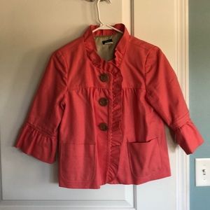 Coral J Crew ruffle blazer 10